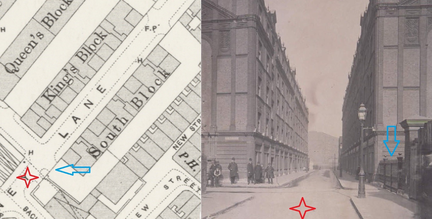 Click image for larger version  Name:	King's Block c1880 map photo 001.jpg Views:	0 Size:	259.3 KB ID:	716524