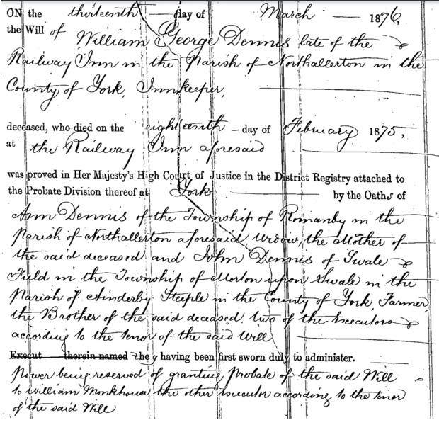 Click image for larger version  Name:	William George Dennis Will probate 2.jpg Views:	0 Size:	144.9 KB ID:	727730