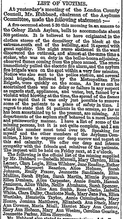 Click image for larger version

Name:	THE TIMES 28 JAN 1903 COLNEY HATCH FIRE.JPG
Views:	253
Size:	215.9 KB
ID:	734121