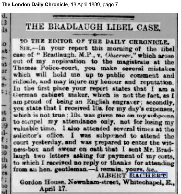 Click image for larger version

Name:	Bradlaugh Libel Case - Letter to Editor - London Daily Chronicle - 18 April 1889 - page 7_1.jpg
Views:	182
Size:	193.8 KB
ID:	833865