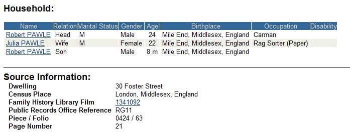 Click image for larger version

Name:	ROBERT PAWLE [PAUL] 1881 CENSUS.jpg
Views:	12
Size:	47.5 KB
ID:	853429